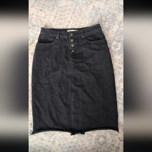 Classic Black Denim Skirt
